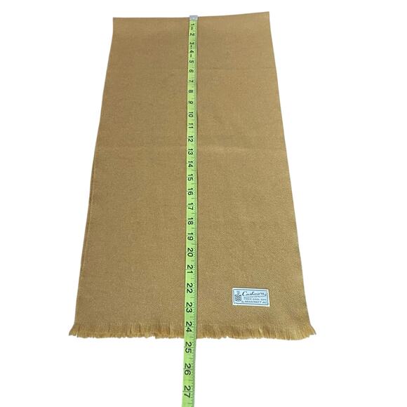 Vintage Handcraft Inc Short Scarf Beige Cashmere Virgin Wool Fringe Neck Warmer - Picture 8 of 8